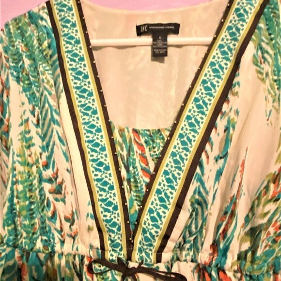 NWOT International Concepts Short Sleeve Boho Midi - Picture 7 of 9